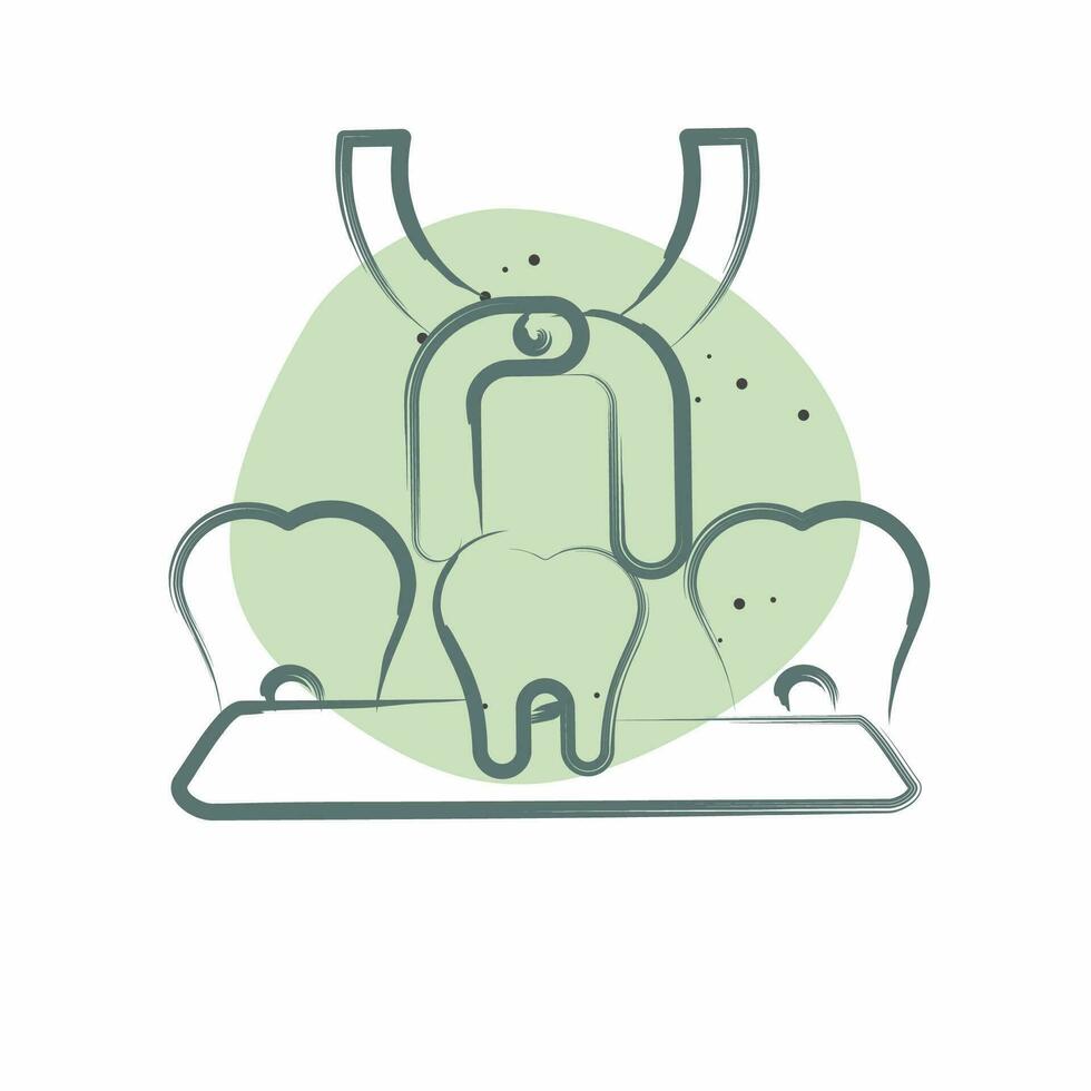 Icon Tooth Extra. related to Dentist symbol. Color Spot Style. simple design editable. simple illustration vector