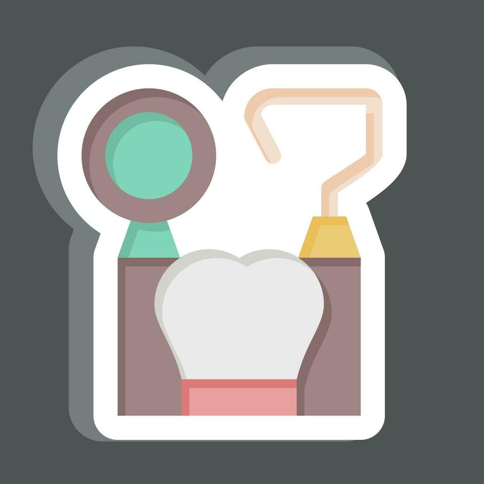 Sticker Dental Hygiene Tool. related to Dentist symbol. simple design editable. simple illustration vector