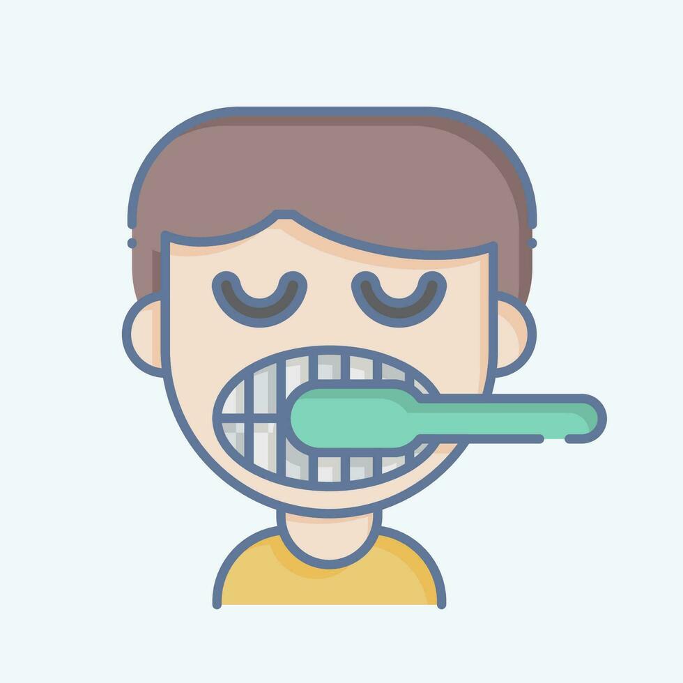 Icon ToothBrush. related to Dentist symbol. doodle style. simple design editable. simple illustration vector