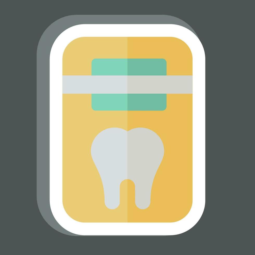 Sticker Dental Floss. related to Dentist symbol. simple design editable. simple illustration vector