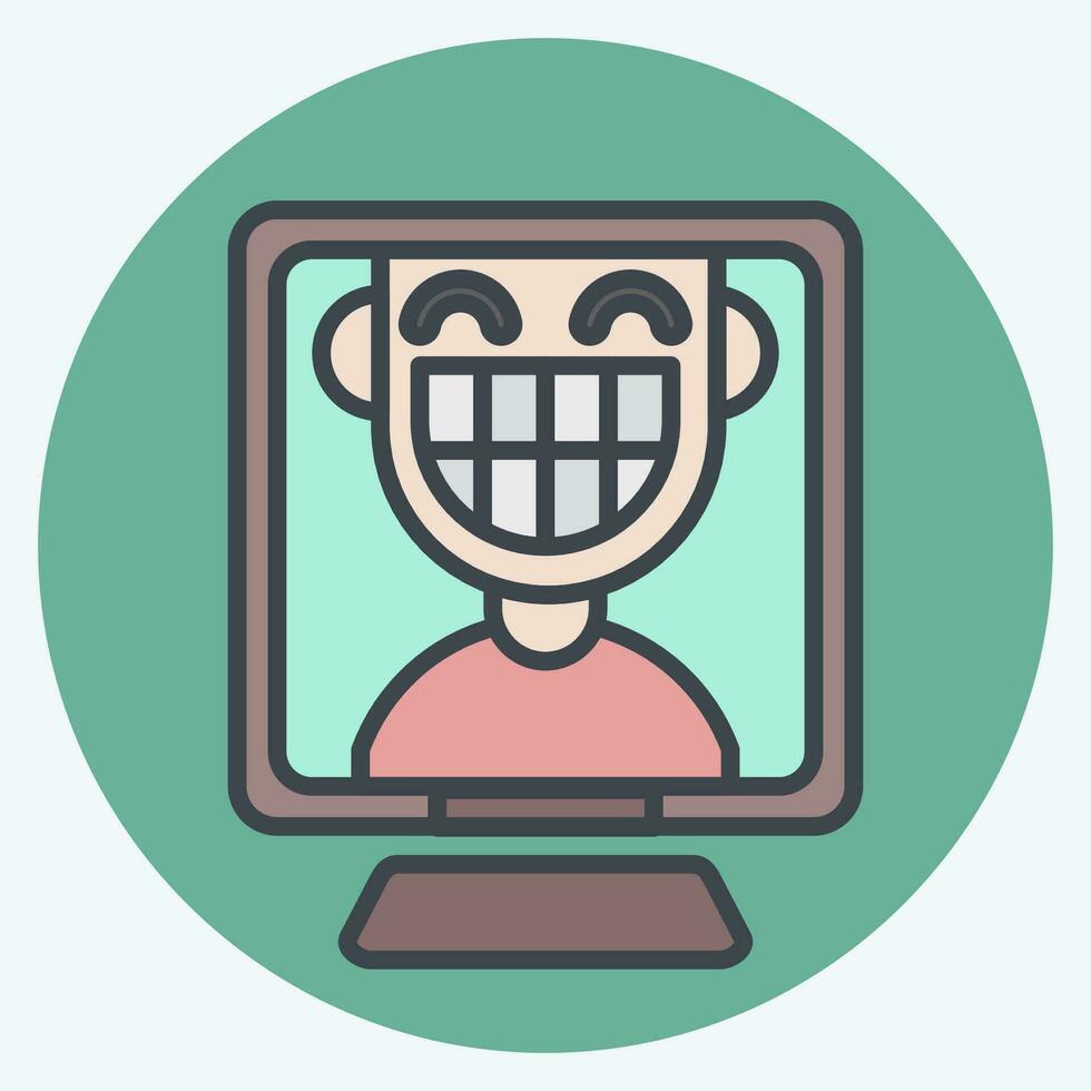 Icon Mirror. related to Dentist symbol. color mate style. simple design editable. simple illustration vector