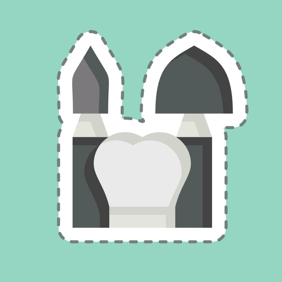 Sticker line cut Carbide Finishing. related to Dentist symbol. simple design editable. simple illustration vector