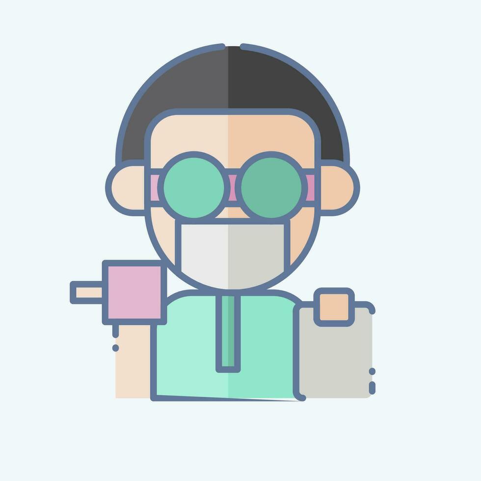 Icon Dentist. related to Dentist symbol. doodle style. simple design editable. simple illustration vector