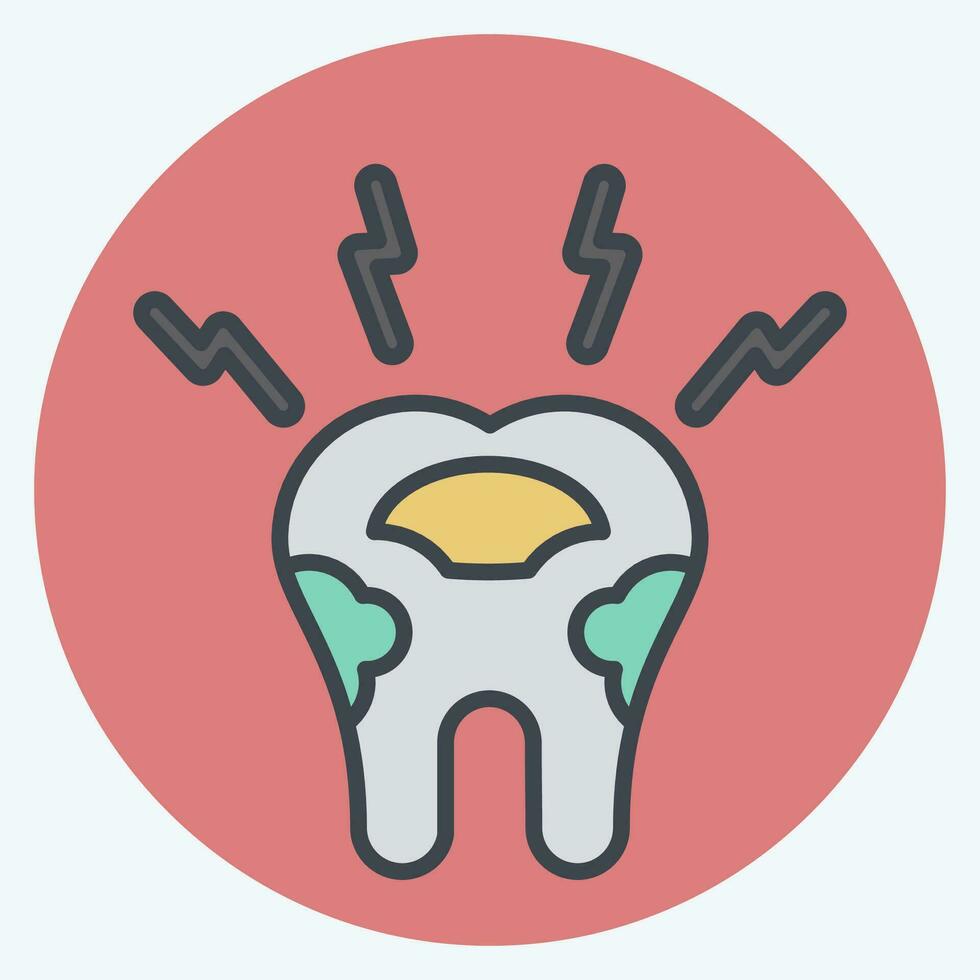 Icon Decayed Tooth. related to Dentist symbol. color mate style. simple design editable. simple illustration vector