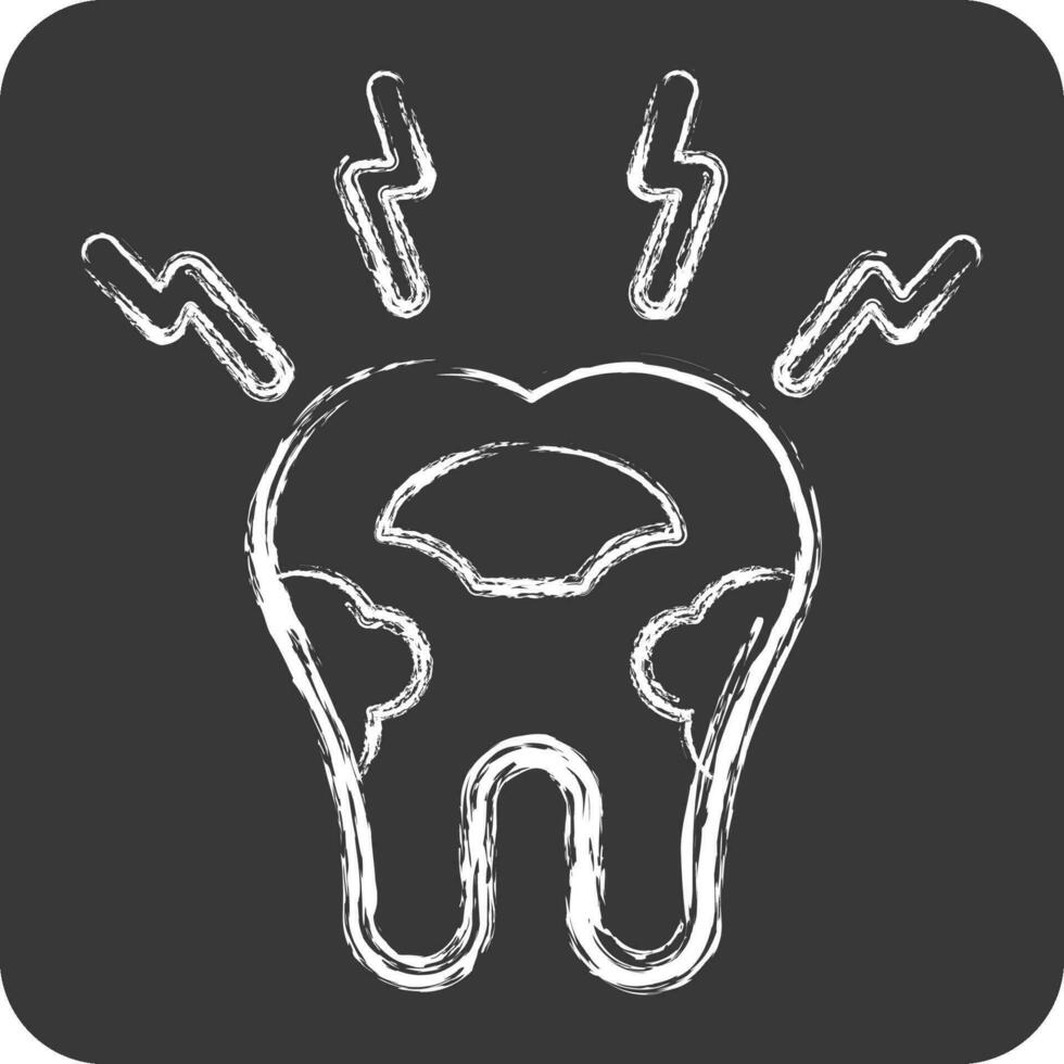 Icon Decayed Tooth. related to Dentist symbol. chalk Style. simple design editable. simple illustration vector