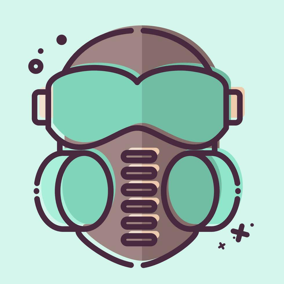 Icon Face mask. related to Poison symbol. MBE style. simple design editable. simple illustration vector