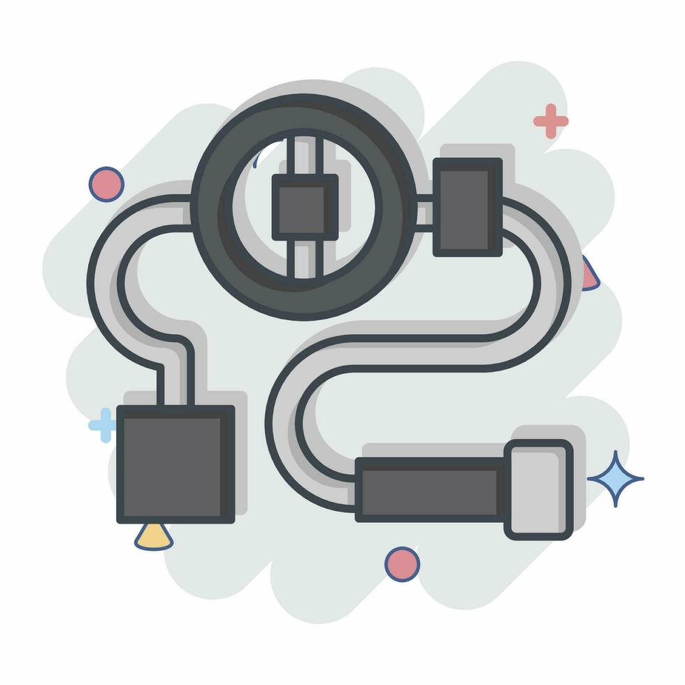 Icon Steering System. related to Car Maintenance symbol. comic style. simple design editable. simple illustration vector