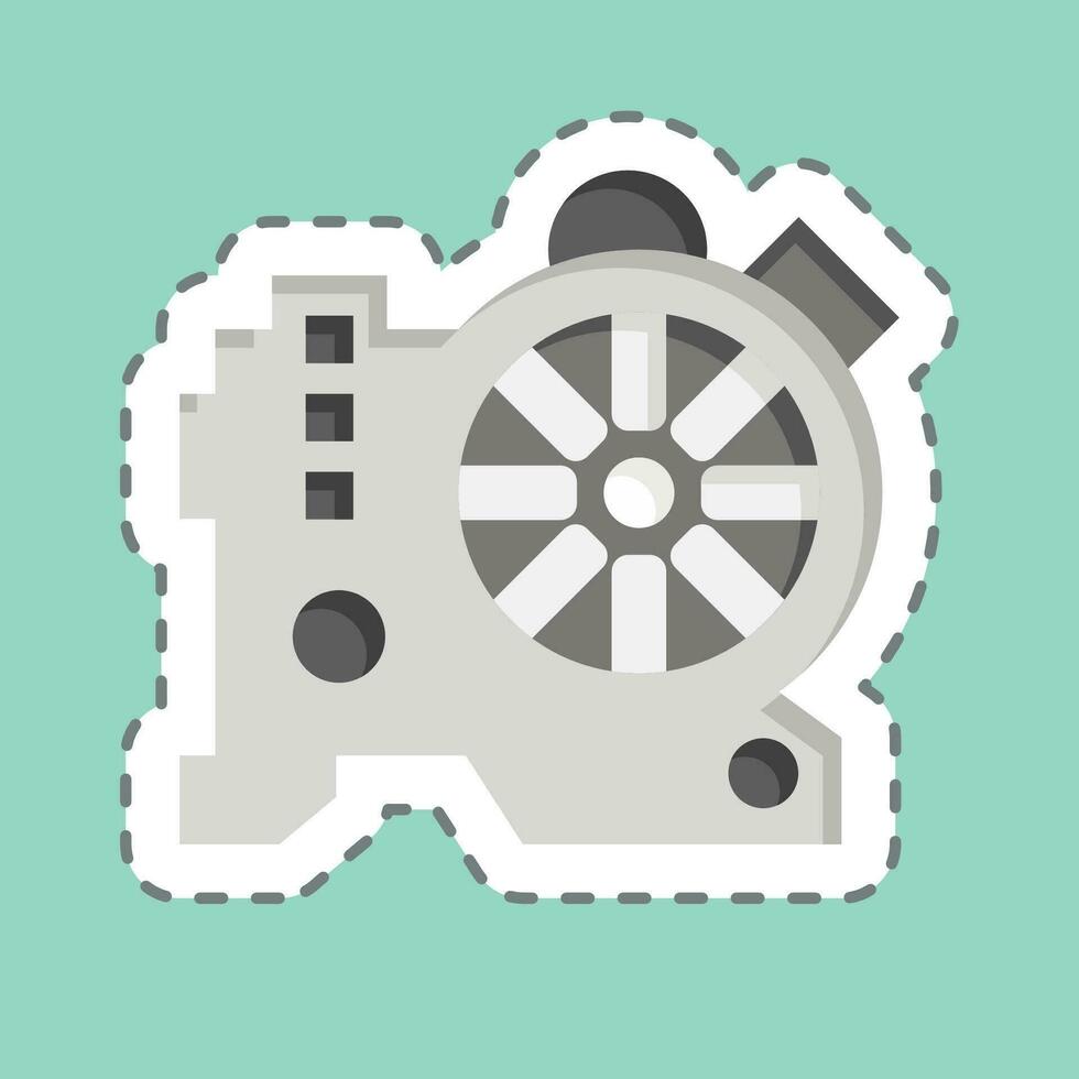 Sticker line cut Water Pump. related to Car Maintenance symbol. simple design editable. simple illustration vector