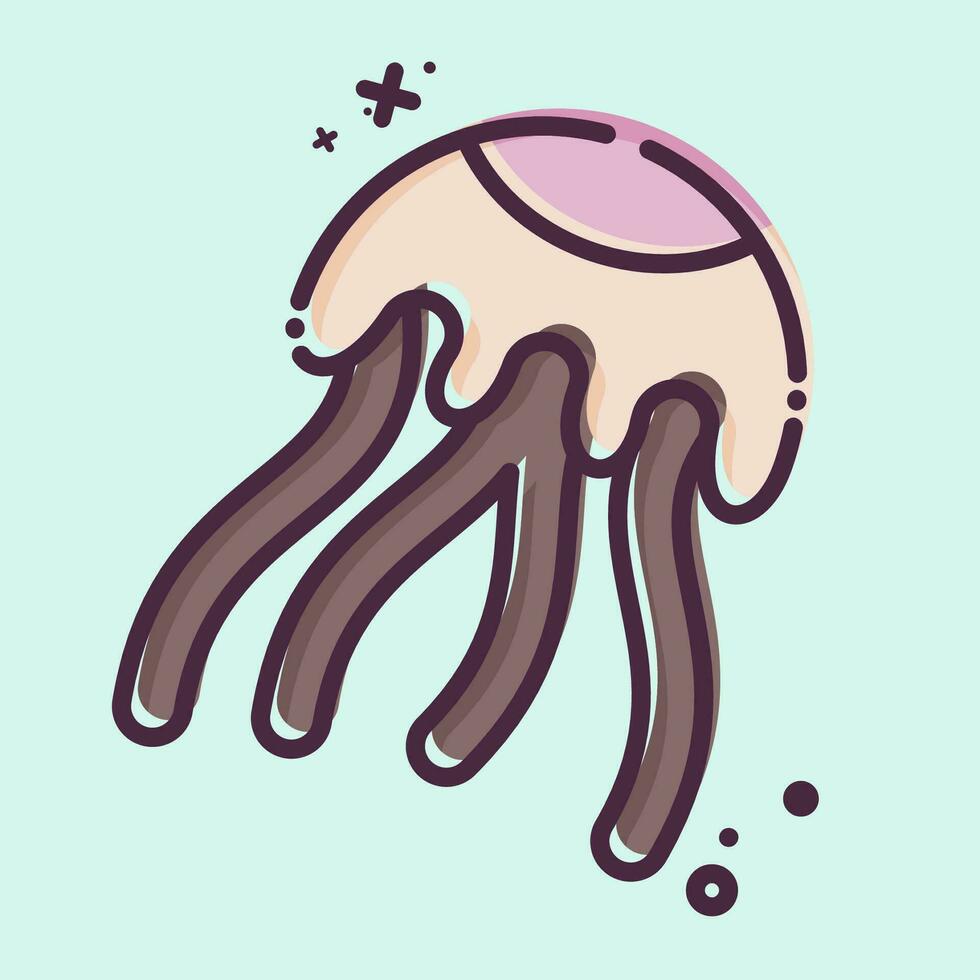 Icon Jellyfish. related to Poison symbol. MBE style. simple design editable. simple illustration vector