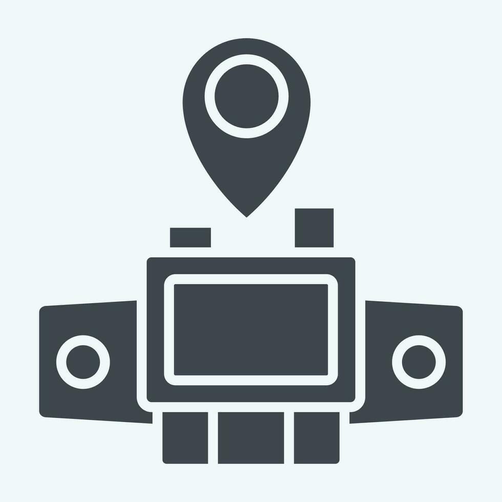 Icon Map Sensor. related to Car Maintenance symbol. glyph style. simple design editable. simple illustration vector