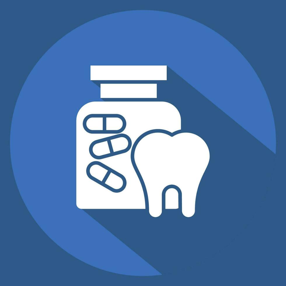 Icon Drug. related to Dentist symbol. long shadow style. simple design editable. simple illustration vector