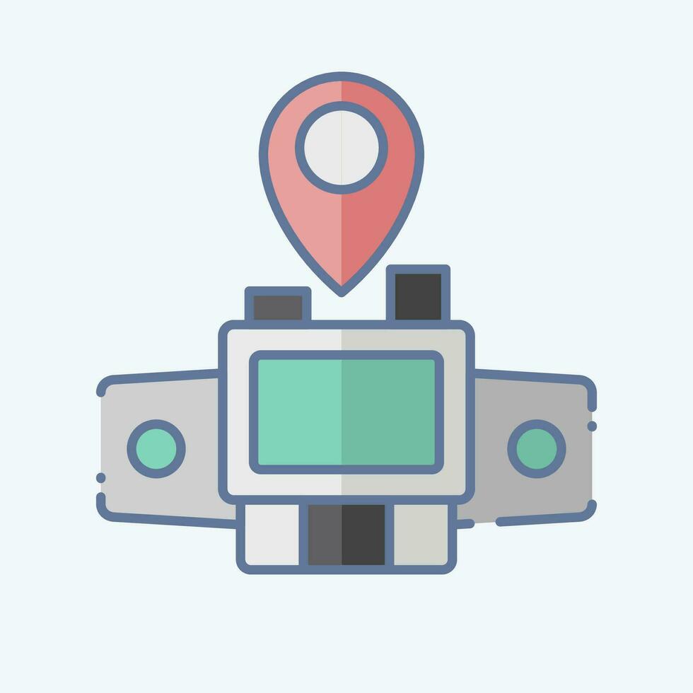 Icon Map Sensor. related to Car Maintenance symbol. doodle style. simple design editable. simple illustration vector