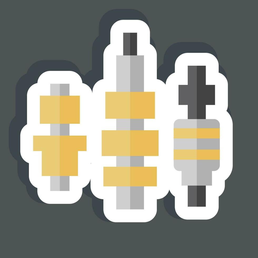 Sticker Glow Plug. related to Car Maintenance symbol. simple design editable. simple illustration vector