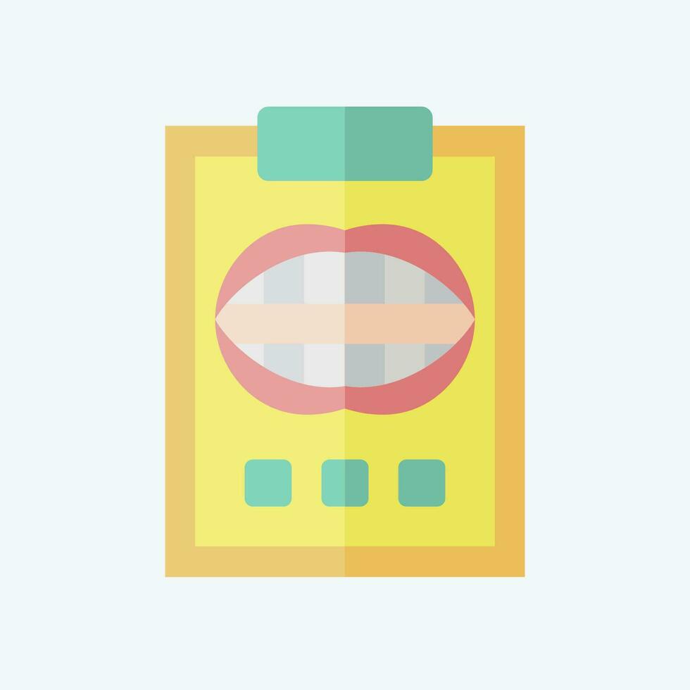 Icon Dental Report. related to Dentist symbol. flat style. simple design editable. simple illustration vector