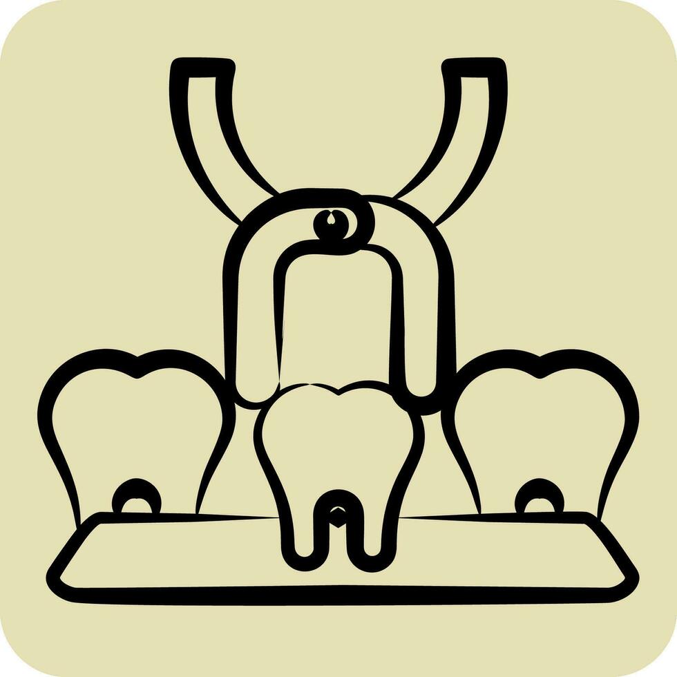 Icon Tooth Extra. related to Dentist symbol. hand drawn style. simple design editable. simple illustration vector
