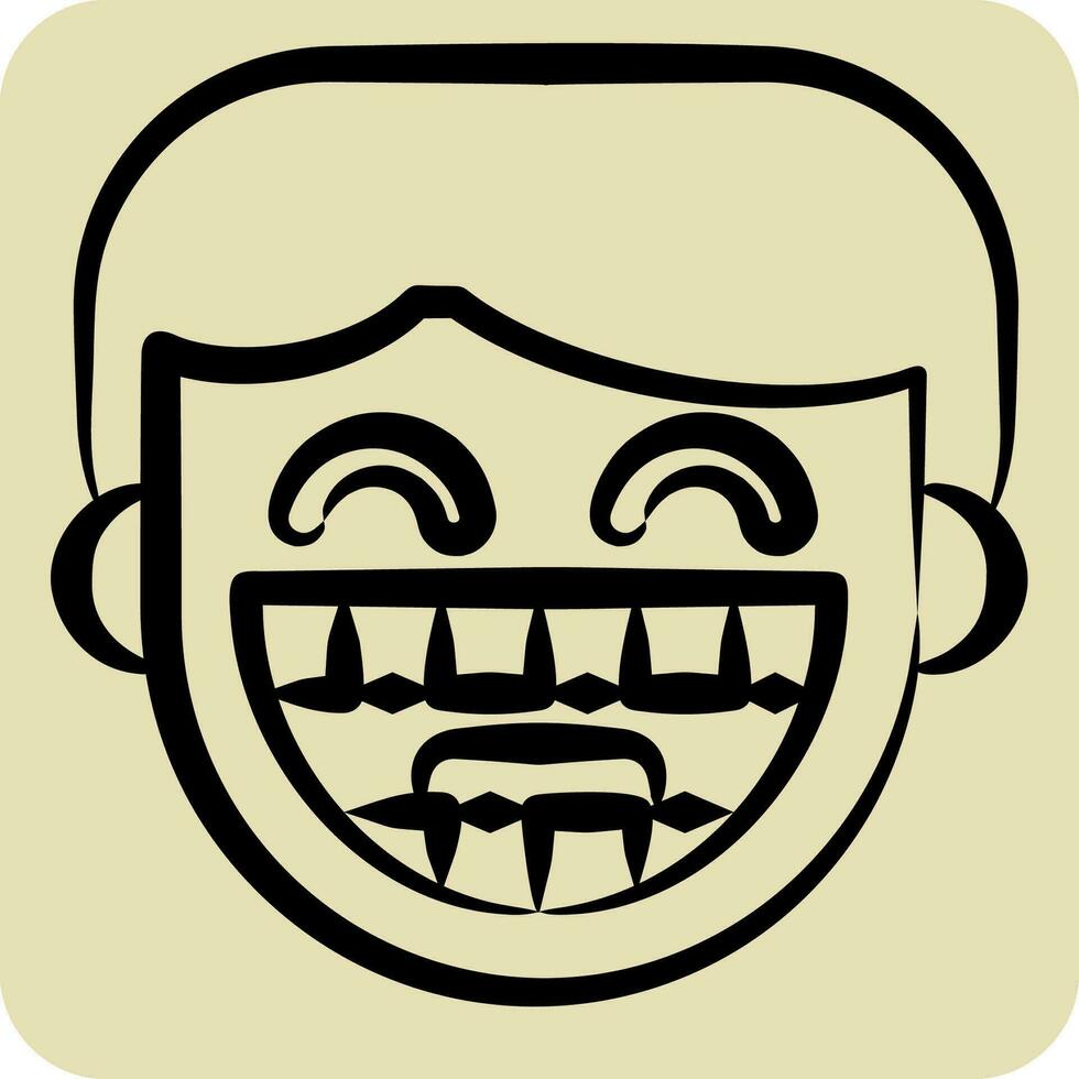 Icon Dental Braces. related to Dentist symbol. hand drawn style. simple design editable. simple illustration vector