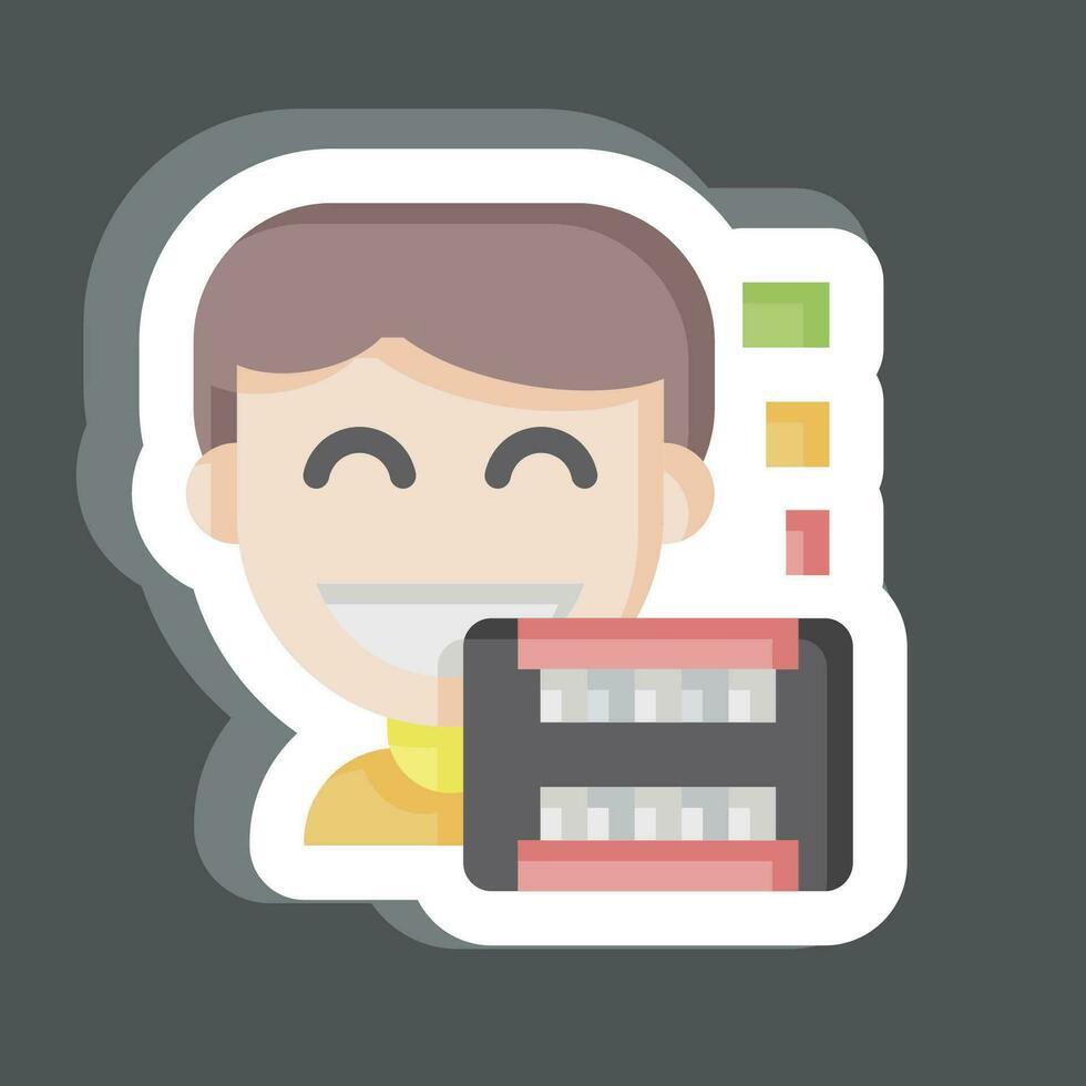 Sticker X-Ray. related to Dentist symbol. simple design editable. simple illustration vector