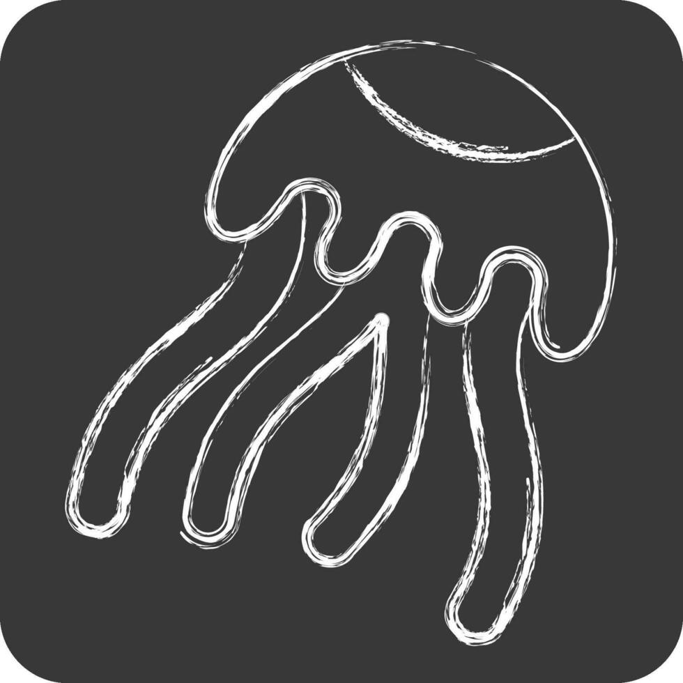 Icon Jellyfish. related to Poison symbol. chalk Style. simple design editable. simple illustration vector