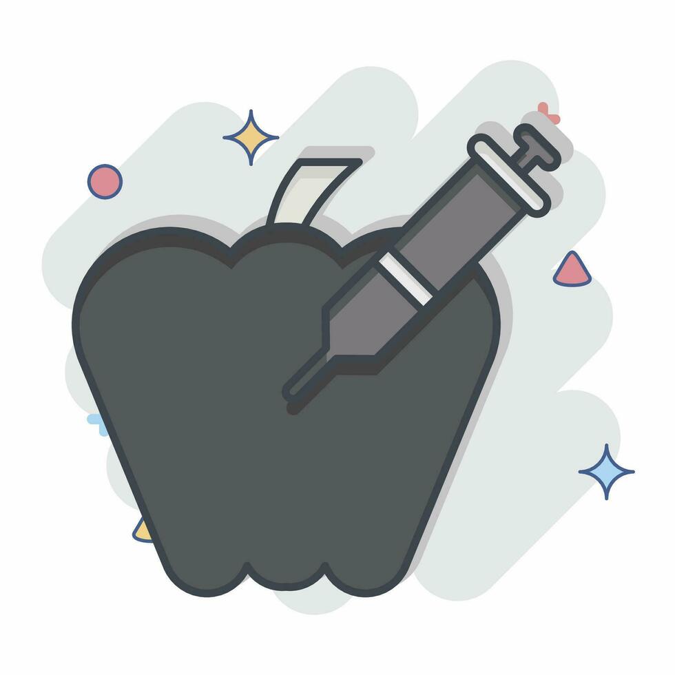 Icon Poisoned Apple. related to Poison symbol. comic style. simple design editable. simple illustration vector