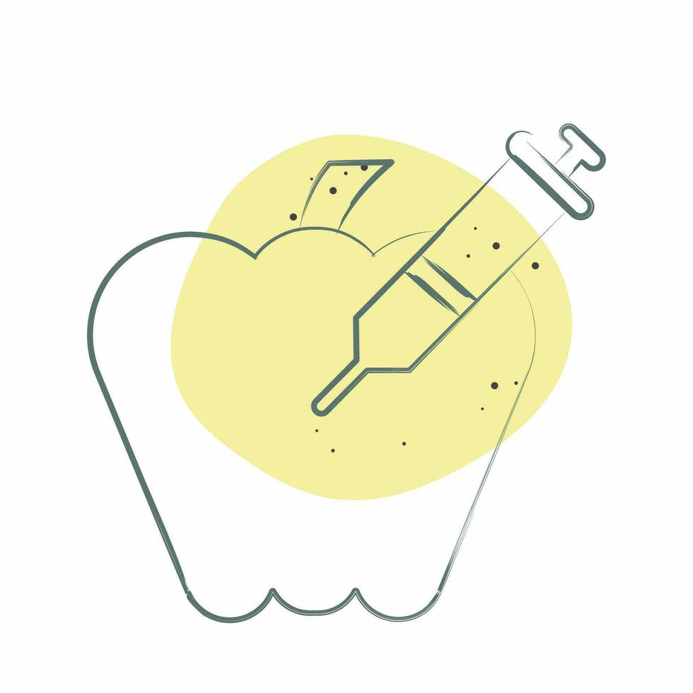 Icon Poisoned Apple. related to Poison symbol. Color Spot Style. simple design editable. simple illustration vector