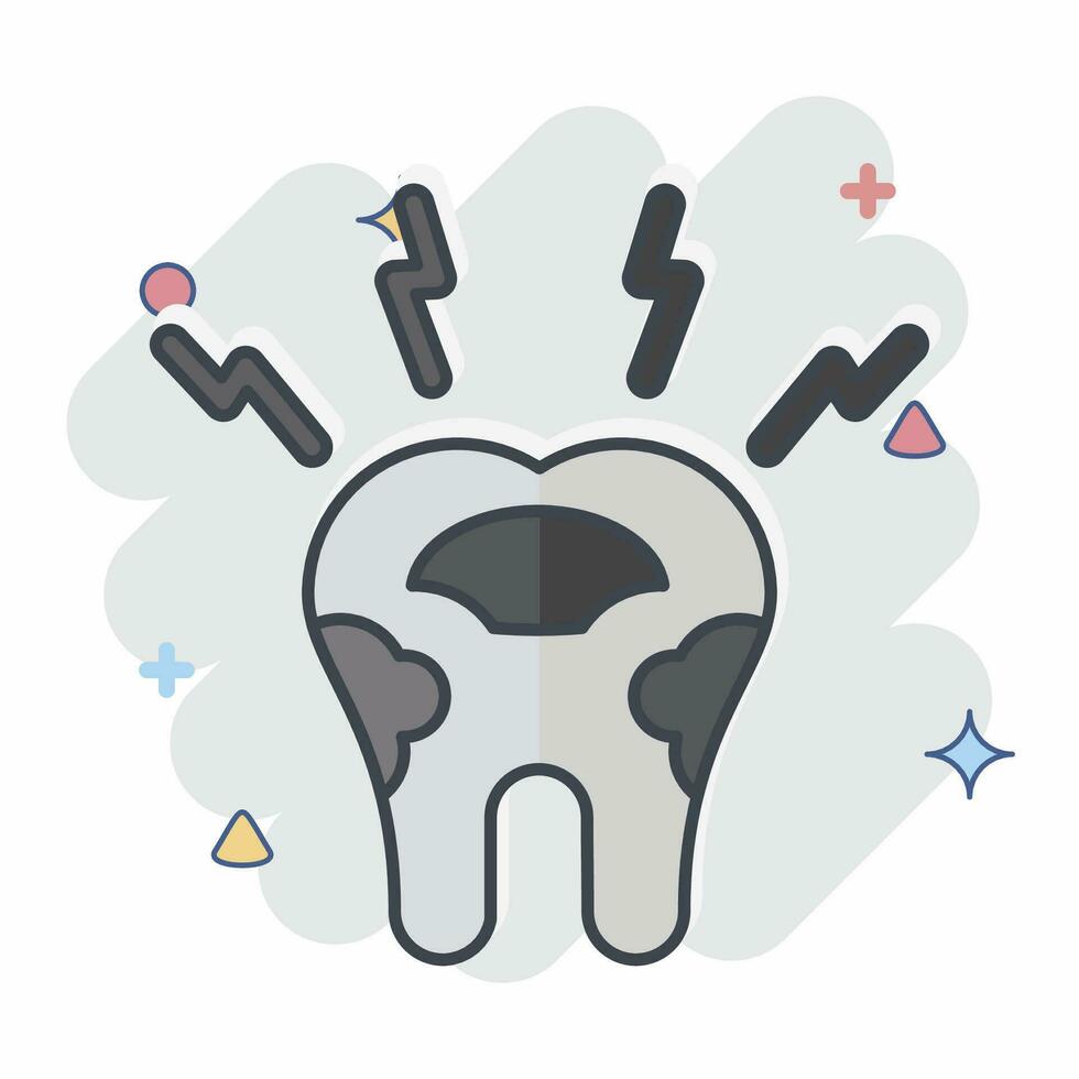 Icon Decayed Tooth. related to Dentist symbol. comic style. simple design editable. simple illustration vector