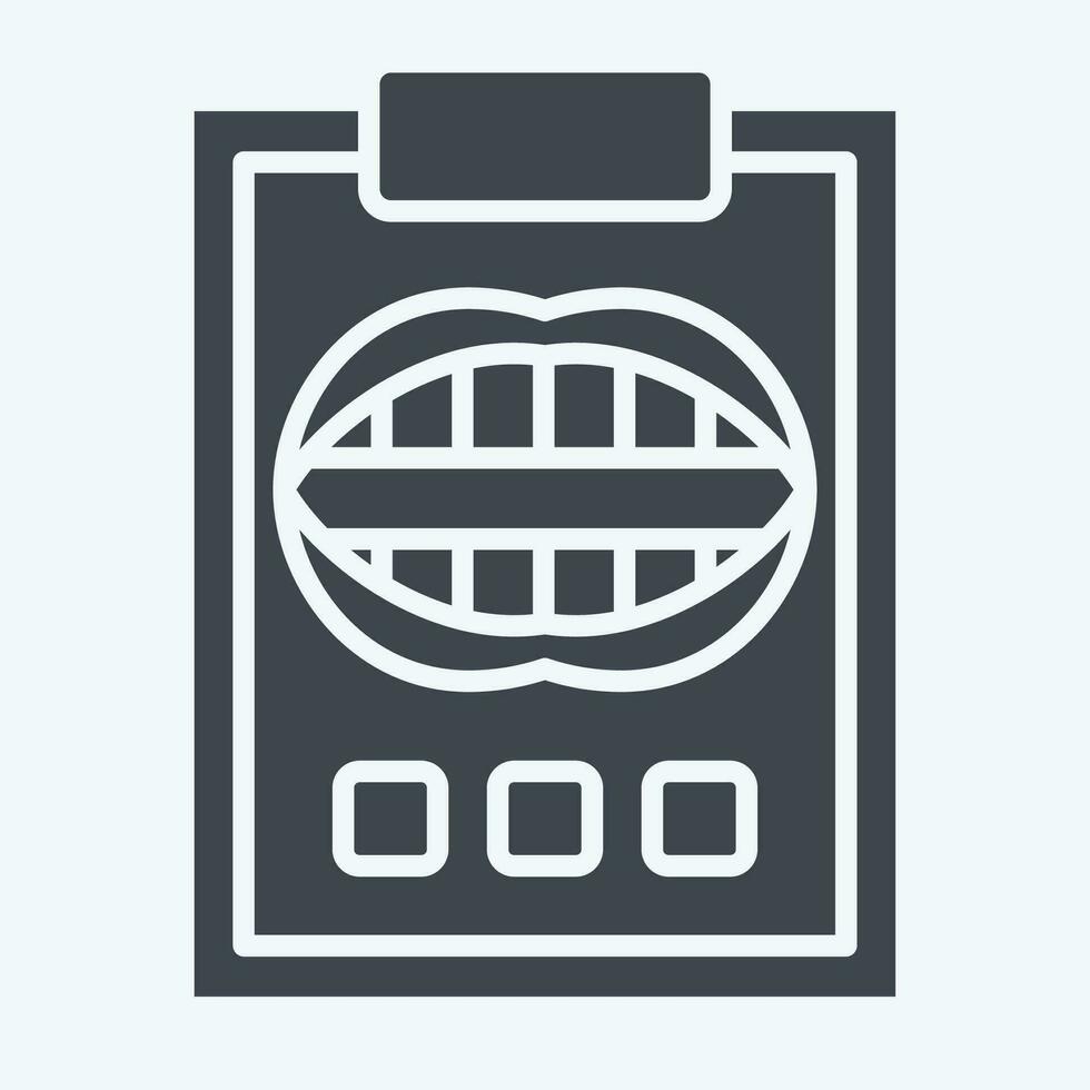 Icon Dental Report. related to Dentist symbol. glyph style. simple design editable. simple illustration vector