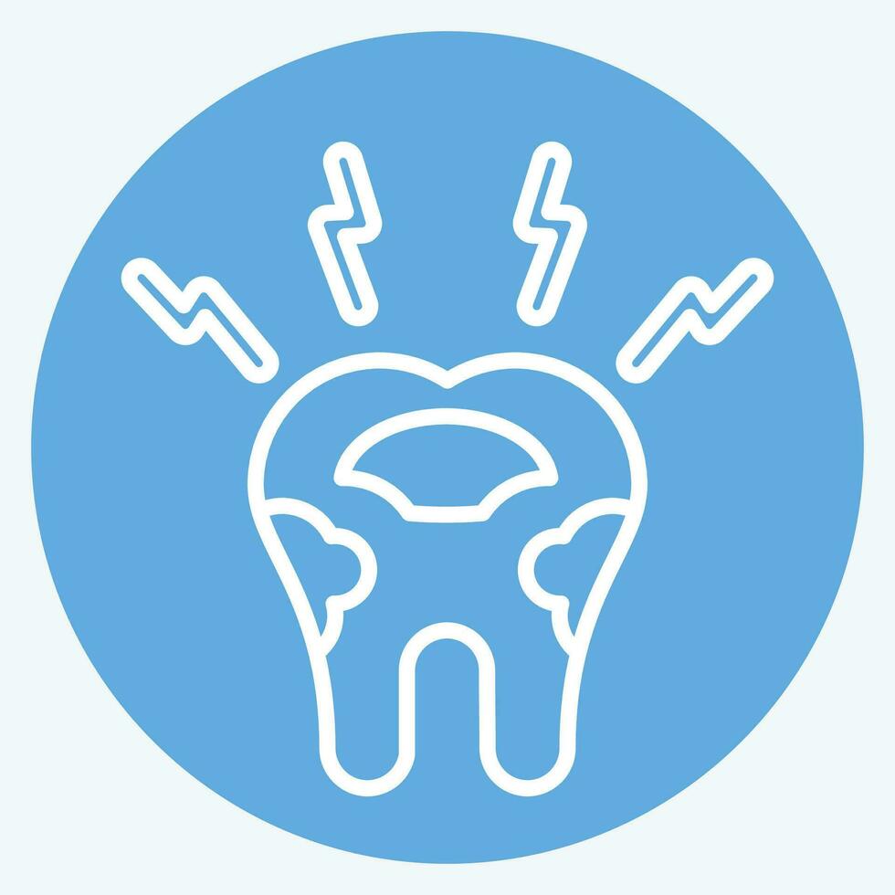 Icon Decayed Tooth. related to Dentist symbol. blue eyes style. simple design editable. simple illustration vector