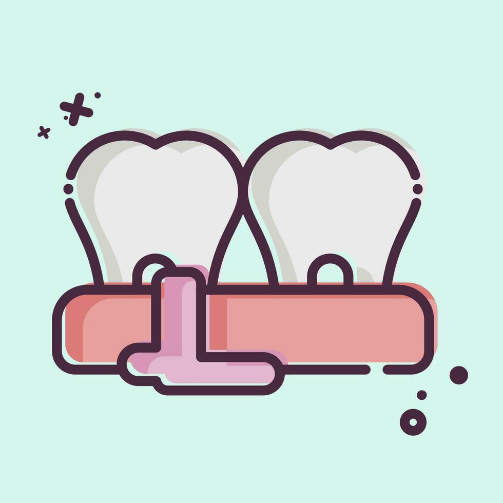 icono gingivitis. relacionado a dentista símbolo. mbe estilo. sencillo diseño editable. sencillo ilustración vector