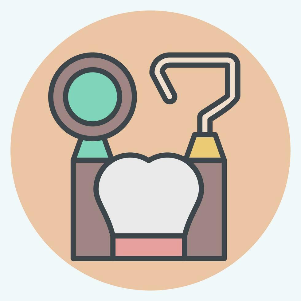 Icon Dental Hygiene Tool. related to Dentist symbol. color mate style. simple design editable. simple illustration vector