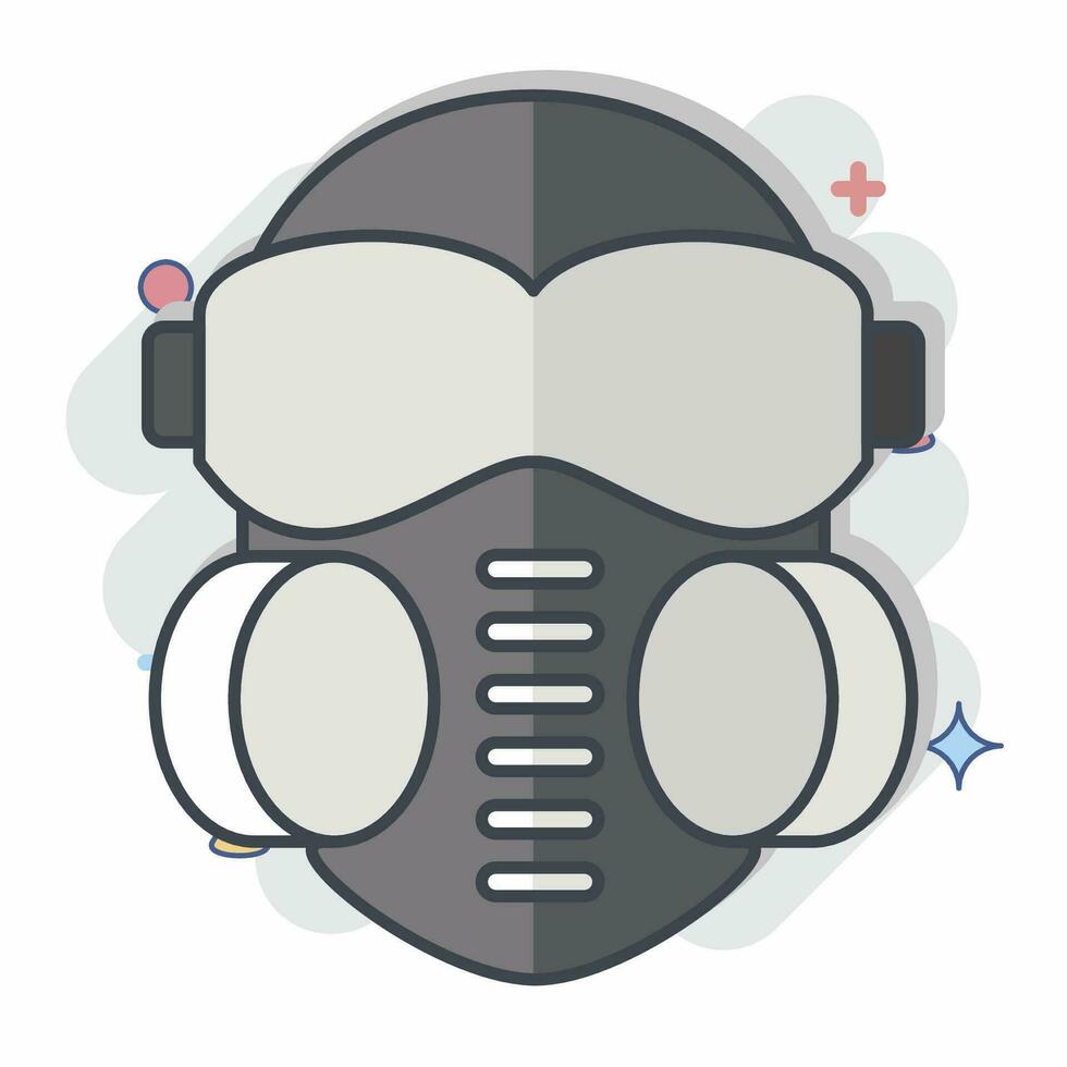 Icon Face mask. related to Poison symbol. comic style. simple design editable. simple illustration vector