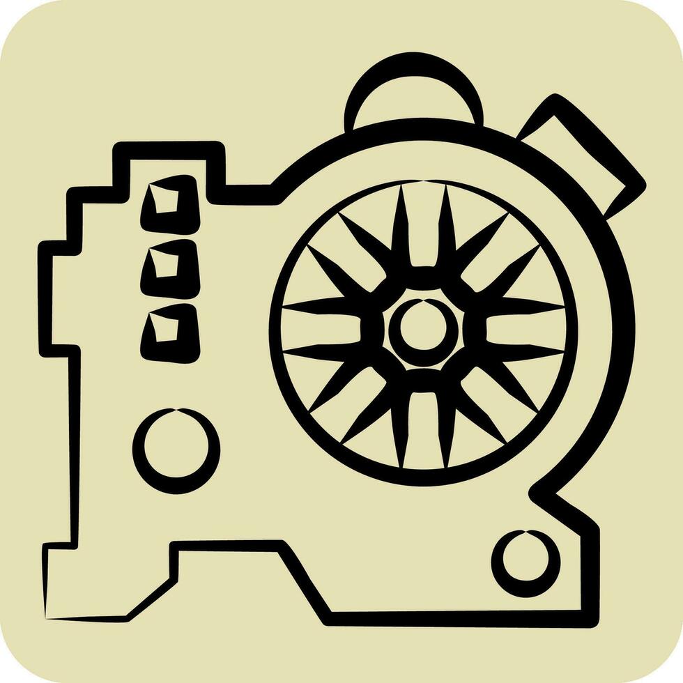 Icon Water Pump. related to Car Maintenance symbol. hand drawn style. simple design editable. simple illustration vector