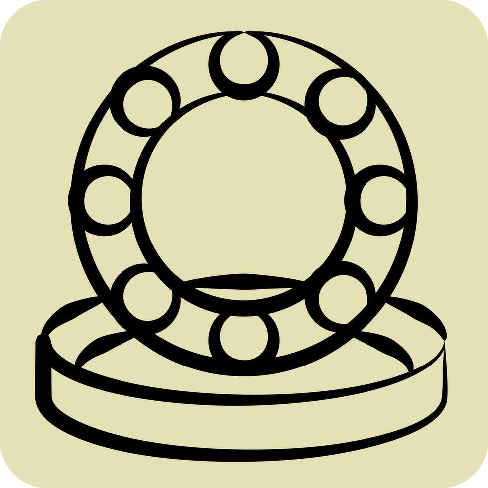 Icon Wheel Bearings. related to Car Maintenance symbol. hand drawn style. simple design editable. simple illustration vector