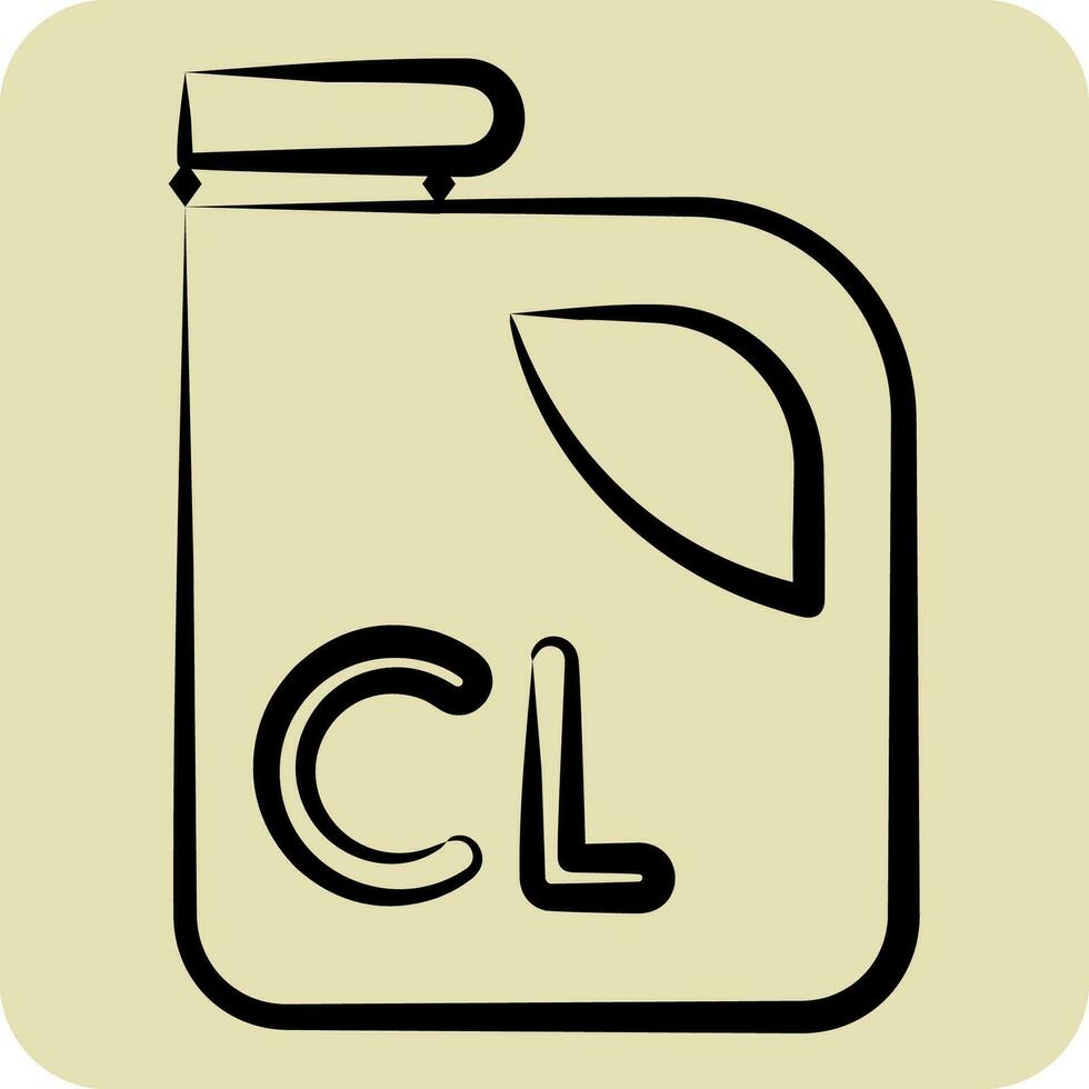 Icon Chlorine. related to Poison symbol. hand drawn style. simple design editable. simple illustration vector
