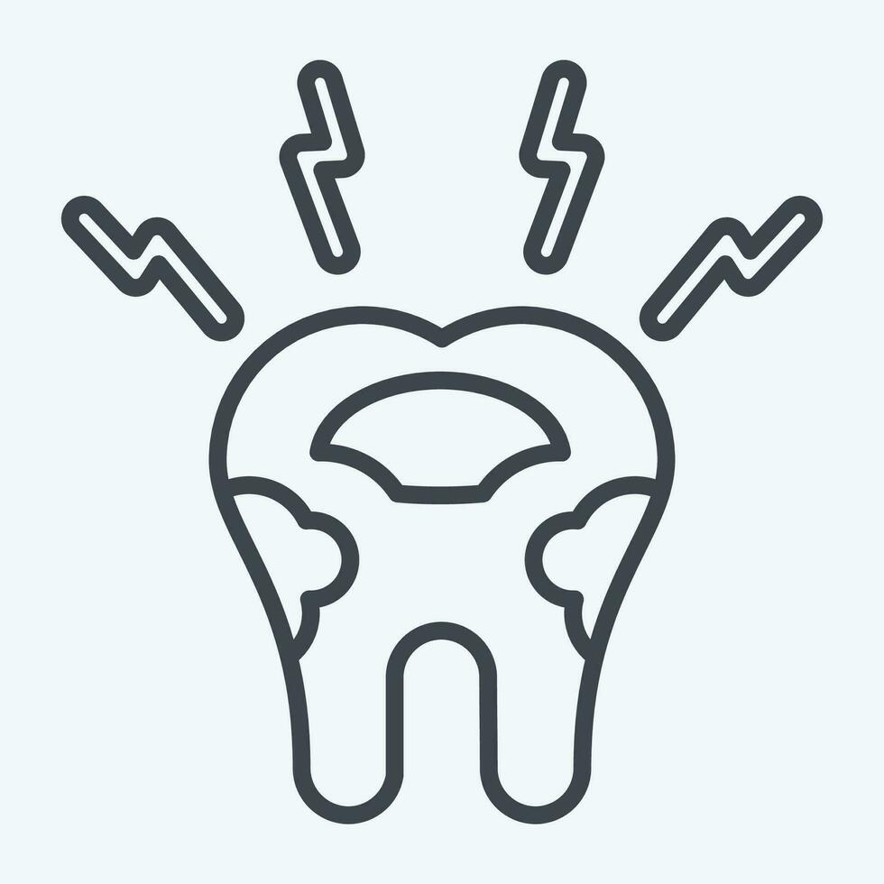 Icon Decayed Tooth. related to Dentist symbol. line style. simple design editable. simple illustration vector