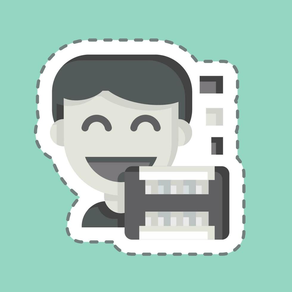 Sticker line cut X-Ray. related to Dentist symbol. simple design editable. simple illustration vector