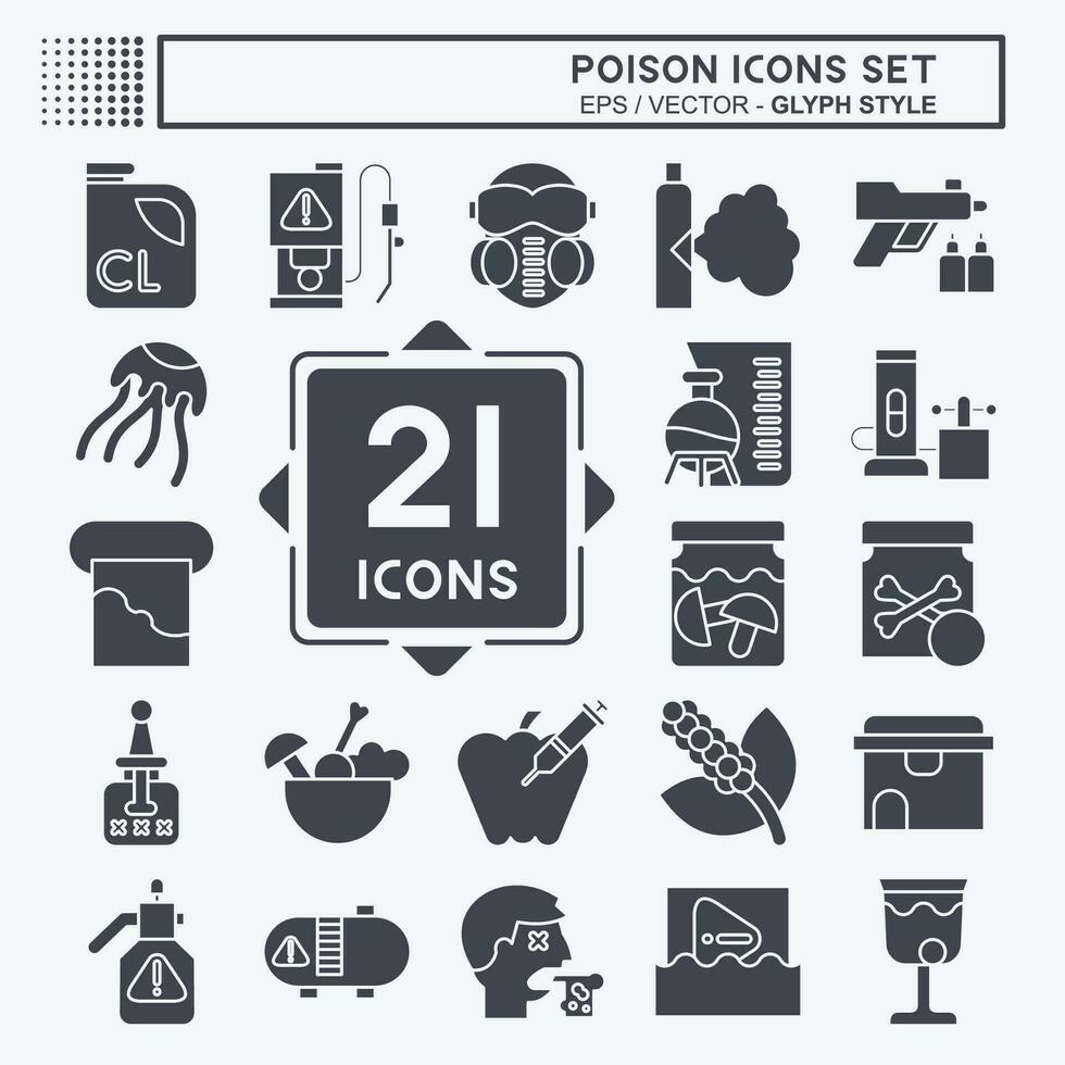 Icon Set Poison. related to Education symbol. glyph style. simple design editable. simple illustration vector