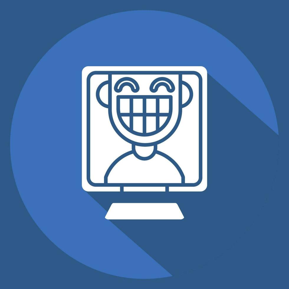 Icon Mirror. related to Dentist symbol. long shadow style. simple design editable. simple illustration vector
