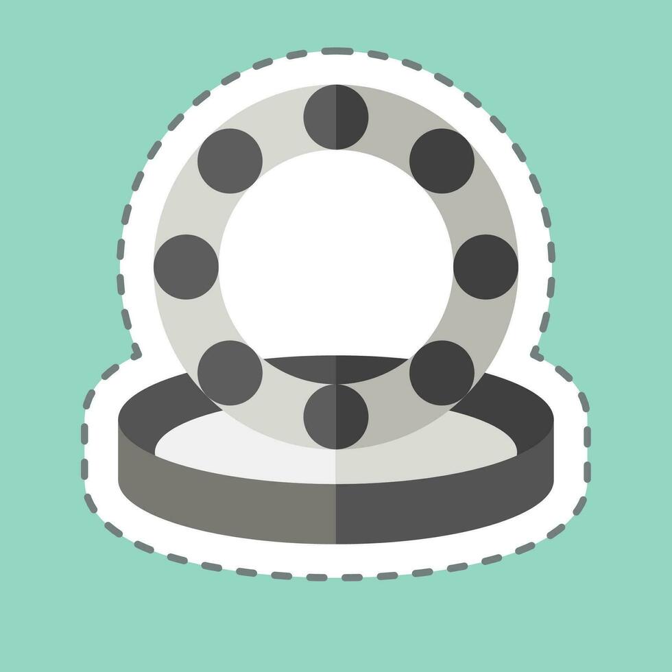 Sticker line cut Wheel Bearings. related to Car Maintenance symbol. simple design editable. simple illustration vector