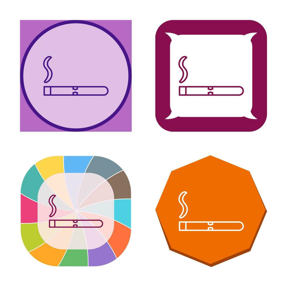 Unique Lit Cigar Vector Icon