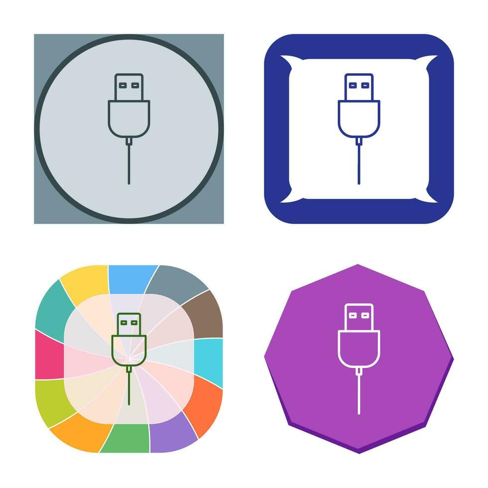 icono de vector de cable usb único