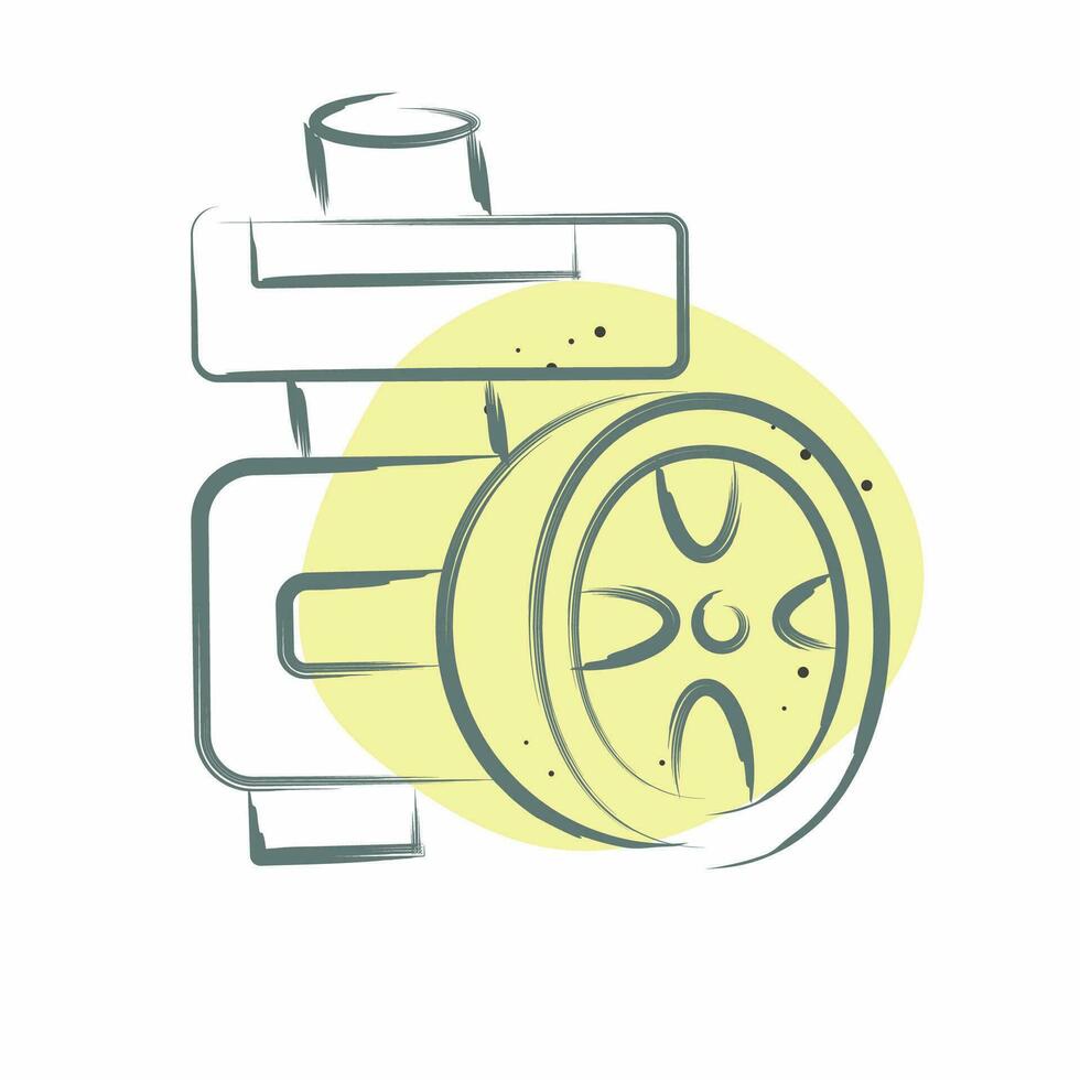 Icon Poer Steering Pump. related to Car Maintenance symbol. Color Spot Style. simple design editable. simple illustration vector