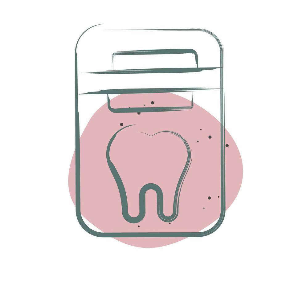 icono dental seda floja. relacionado a dentista símbolo. color Mancha estilo. sencillo diseño editable. sencillo ilustración vector