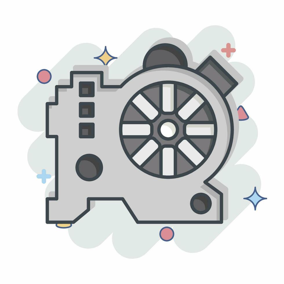 Icon Water Pump. related to Car Maintenance symbol. comic style. simple design editable. simple illustration vector