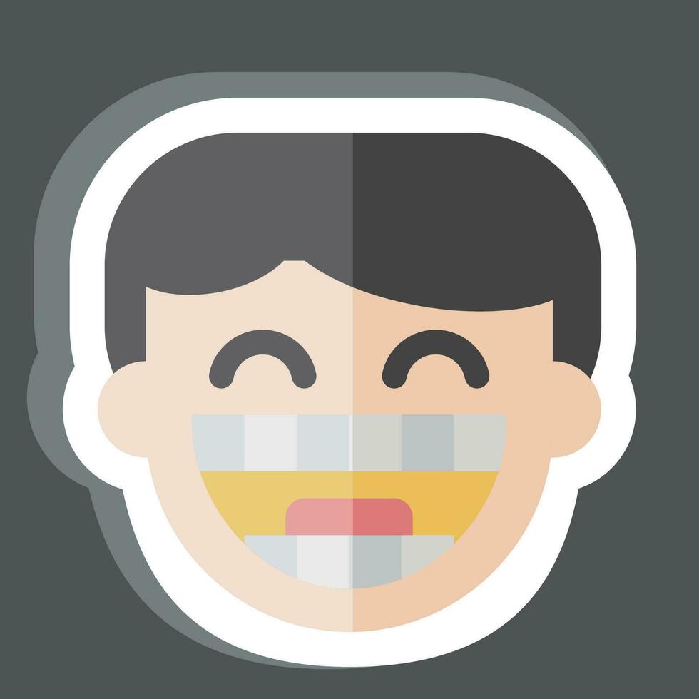 Sticker Dental Braces. related to Dentist symbol. simple design editable. simple illustration vector