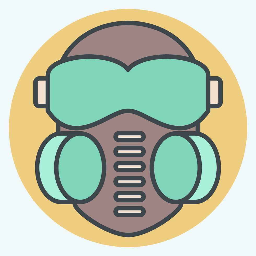 Icon Face mask. related to Poison symbol. color mate style. simple design editable. simple illustration vector