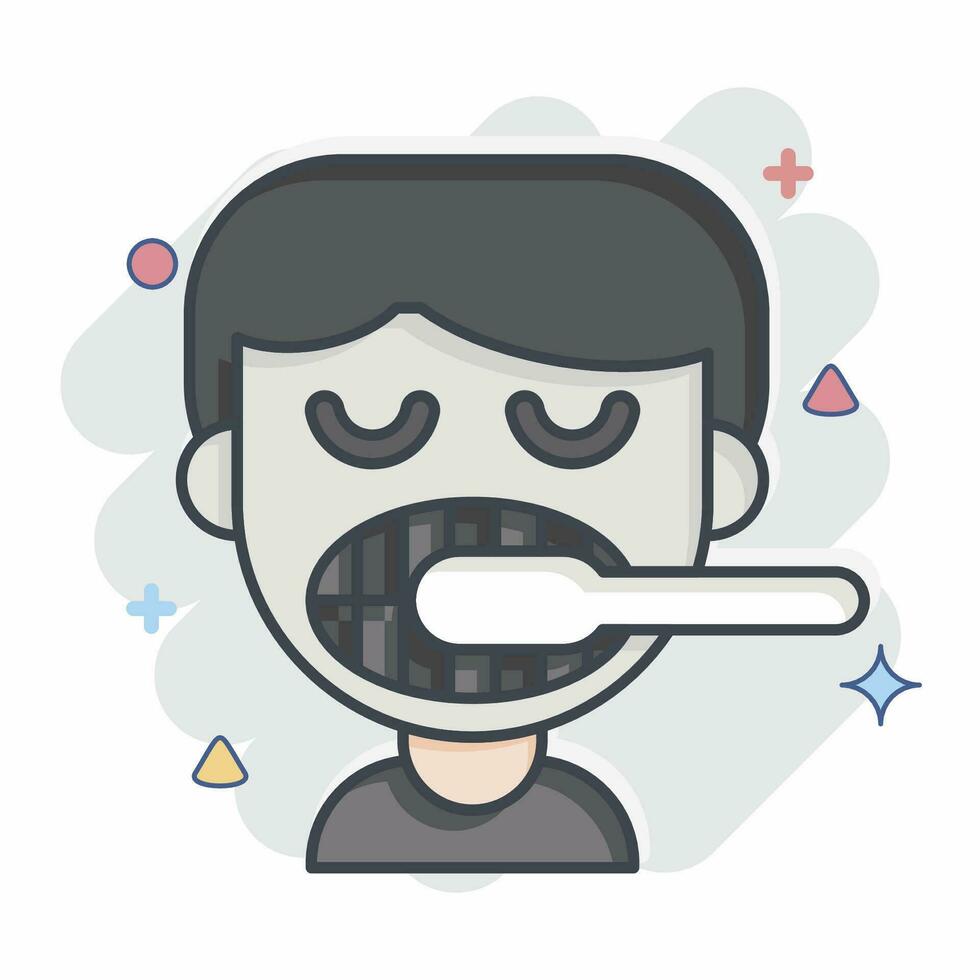 Icon ToothBrush. related to Dentist symbol. comic style. simple design editable. simple illustration vector