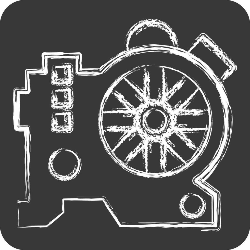 Icon Water Pump. related to Car Maintenance symbol. chalk Style. simple design editable. simple illustration vector