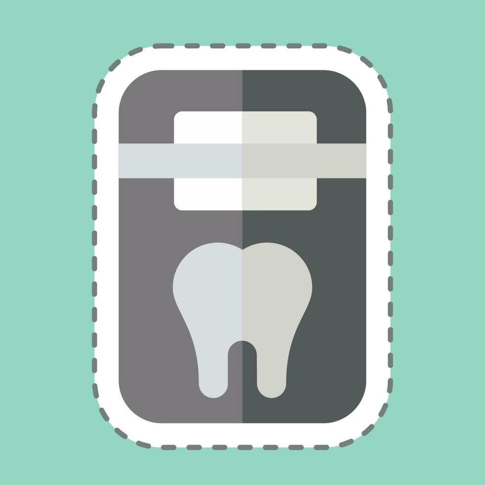 Sticker line cut Dental Floss. related to Dentist symbol. simple design editable. simple illustration vector