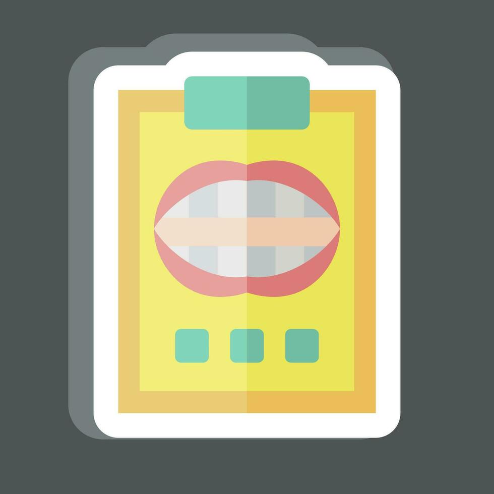 Sticker Dental Report. related to Dentist symbol. simple design editable. simple illustration vector