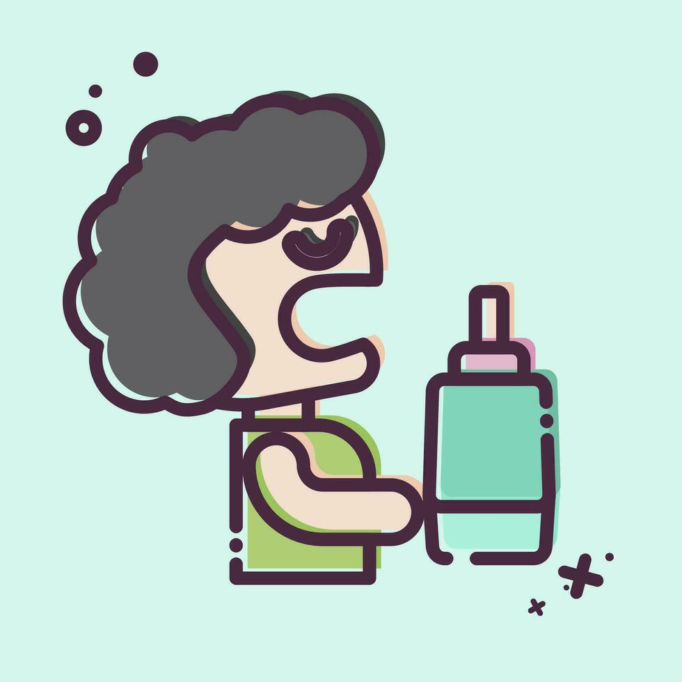 Icon Mouthwash. related to Dentist symbol. MBE style. simple design editable. simple illustration vector